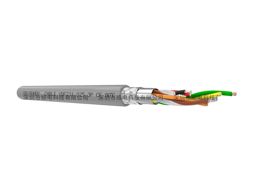 YDF231FS柔性PUR拖链屏蔽对绞信号电缆