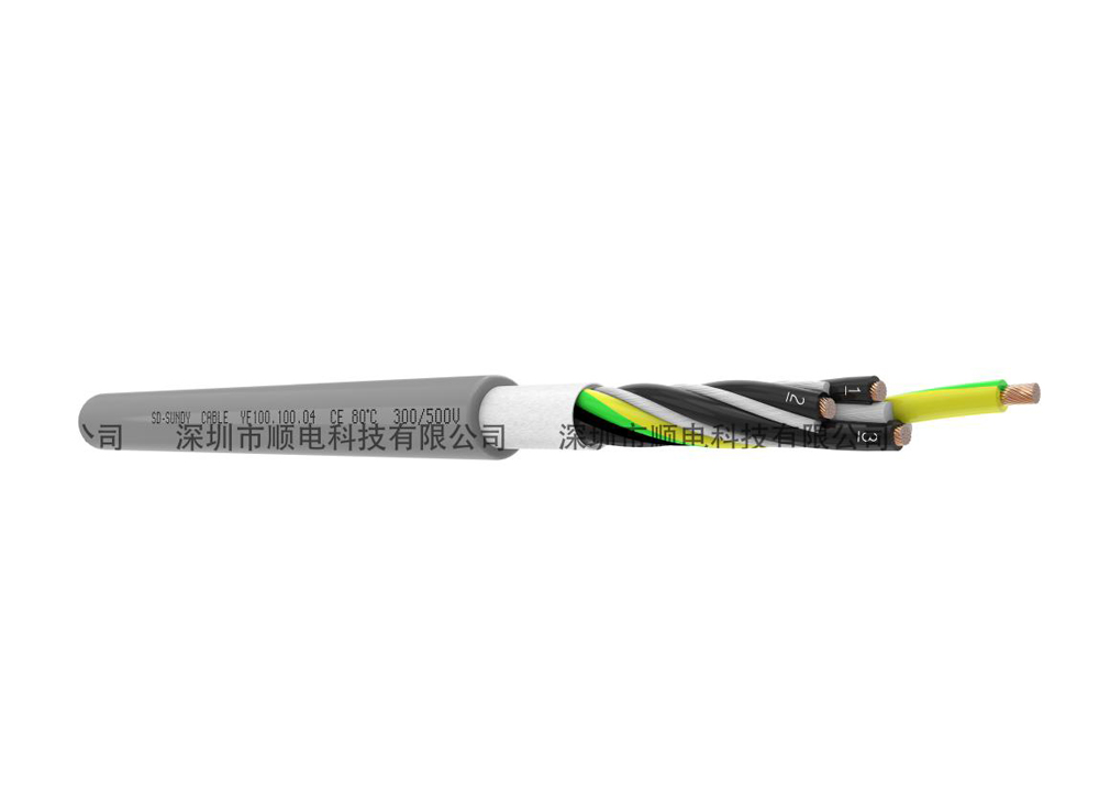 YF100柔性PVC拖链控制/动力电缆