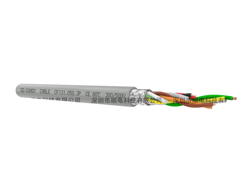 CF131高柔性PVC拖链屏蔽对绞控制电缆
