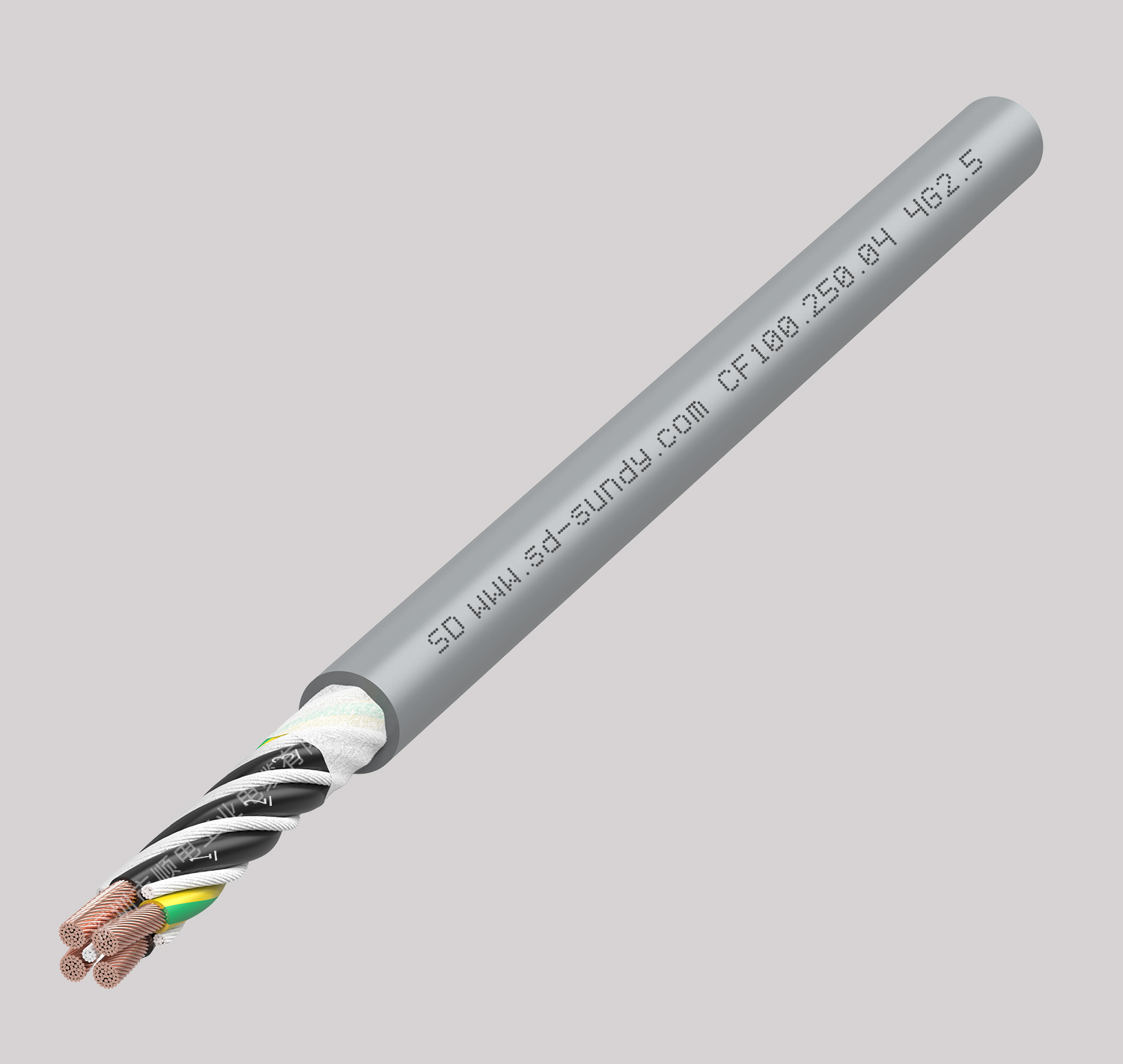 CF100顺电高柔性PVC材质拖链控制/动力电缆
