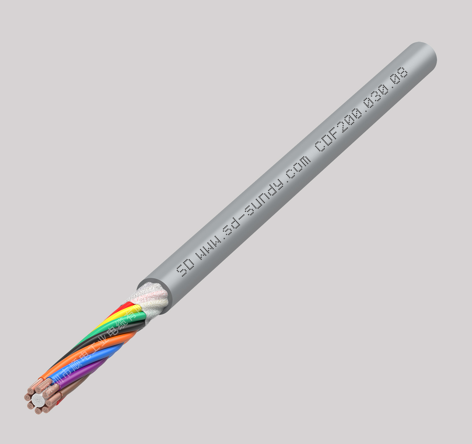 CDF200顺电高柔性PUR拖链信号电缆